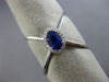 ESTATE LARGE .78CT DIAMOND & AAA SAPPHIRE 14KT WHITE GOLD HALO CRISS CROSS RING