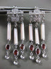 LARGE 1.60CT DIAMOND & GARNET & MOTHER OF PEARL 14KT WHITE GOLD HANGING EARRINGS