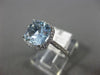 ESTATE 2.03CT DIAMOND & AAA CUSHION CUT AQUAMARINE 14KT WHITE GOLD HALO FUN RING
