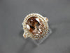 ESTATE LARGE 3.04CT DIAMOND & AAA MORAGNITE 14KT ROSE GOLD OVAL ENGAGEMENT RING