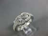 ESTATE .80CT DIAMOND 14KT WHITE GOLD TWO STONE SEMI ETERNITY FILIGREE LOVE RING