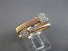 ESTATE WIDE .18CT DIAMOND 14K WHITE & ROSE GOLD 3D SQUARE MESH FLEXIBLE FUN RING