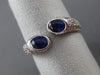 ESTATE 1.72CT DIAMOND & AAA OVAL SAPPHIRE 18KT WHITE GOLD CRISS CROSS LOVE RING