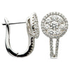 ESTATE 1.24CT DIAMOND 18KT WHITE GOLD FLOWER CIRCULAR LEVERBACK HANGING EARRINGS