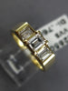 ANTIQUE .76CT ASSCHER DIAMOND 14KT YELLOW GOLD PAST PRESENT FUTURE RING #22009