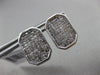 ESTATE LARGE 2CT DIAMOND 14KT WHITE GOLD 3D OCTAGON INVISIBLE CLIP ON EARRINGS