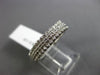ESTATE WIDE 1.0CT DIAMOND 14K WHITE GOLD 3 ROW ETERNITY WEDDING ANNIVERSARY RING