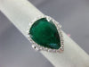 ESTATE EXTRA LARGE 6.27CT DIAMOND & AAA EMERALD 18KT WHITE GOLD ENGAGEMENT RING