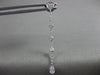 ESTATE .18CT DIAMOND 18KT WHITE GOLD 3D HEART ETOILE TEAR DROP HANGING EARRINGS