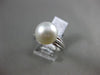 ESTATE .14CT DIAMOND 14KT WHITE GOLD AAA SOUTH SEA PEARL CLASSIC SOLITAIRE RING