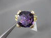 ESTATE LARGE 6.99CT DIAMOND & AAA AMETHYST 14KT YELLOW 3 DIMENSION COCKTAIL RING