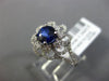 WIDE 1.92CT DIAMOND & AAA SAPPHIRE 14KT WHITE GOLD FLOWER HALO ENGAGEMENT RING