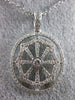 ESTATE .92CT DIAMOND 18KT WHITE GOLD BEZEL HAPPY SPIDER WEB FLOATING FUN PENDANT