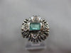 ANTIQUE .54CT DIAMOND & AAA EMERALD 14KT WHITE GOLD 3D HEART SHAPE FILIGREE RING