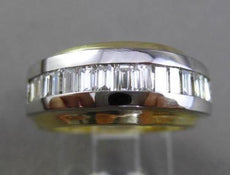 ESTATE WIDE 1.15CT DIAMOND 18KT TWO TONE GOLD ANNIVERSARY WEDDING RING #23884