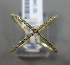 ESTATE .11CT ROUND DIAMOND 18KT YELLOW GOLD 3D CLASSIC CRISS CROSS OPEN FUN RING