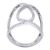 ESTATE LARGE .62CT DIAMOND 18K WHITE GOLD CLASSIS ROUND LOVE KNOT FUN RING