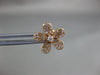 ESTATE .41CT ROUND DIAMOND 18KT ROSE GOLD 3D CLASSIC FLOWER LOVE STUD EARRINGS