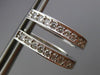 ESTATE .54CT DIAMOND 14KT WHITE GOLD 3D CLASSIC OVAL HUGGIE HANGING EARRINGS