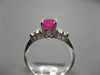 ESTATE 1.57CT DIAMOND & AAA OVAL RUBY 14KT WHITE GOLD 3D CLASSIC ENGAGEMENT RING