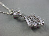 ESTATE .24CTW RUBY & DIAMOND 14KT WHITE GOLD CLUSTER OPEN WORK DROP PENDANT #XXX