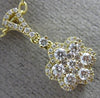 ESTATE .51CT DIAMOND 18KT YELLOW GOLD HALO OPEN FILIGREE FLOWER CLUSTER PENDANT