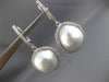 ESTATE .64CT DIAMOND & AAA SOUTH SEA PEARL 18KT WHITE GOLD HALO HANGING EARRINGS