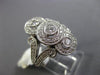 ESTATE LARGE .75CT DIAMOND 14KT WHITE GOLD 3D THREE STONE MILGRAIN FILIGREE RING