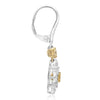 1.24CT DIAMOND 14KT WHITE GOLD 3D INSIDE OUT HUGGIE HOOP HANGING EARRINGS #1121