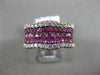 ESTATE WIDE 2.11CT DIAMOND & AAA PINK SAPPHIRE 18K ROSE GOLD 3D ANNIVERSARY RING