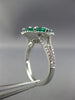 LARGE 1.35CT DIAMOND & AAA EMERALD 14K WHITE GOLD MULTI SHAPE SQUARE FLOWER RING