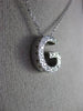 ESTATE LARGE .30CT DIAMOND 14KT WHITE GOLD 3D LETTER "G" FLOATING PENDANT #18476