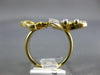 ESTATE LARGE .36CT DIAMOND 14K YELLOW GOLD 3D CLASSIC DOUBLE BUTTERFLY LOVE RING