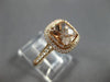 ESTATE LARGE 1.40CT DIAMOND & AAA MORGANITE 14KT ROSE GOLD HALO ENGAGEMENT RING