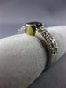 WIDE 1.78CT DIAMOND & SAPPHIRE 14K TWO TONE GOLD OVAL SEMI BEZEL ENGAGEMENT RING