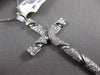 ESTATE LARGE .62CT DIAMOND 18KT WHITE GOLD 3D HANDCRAFTED CROSS FLOATING PENDANT