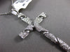 ESTATE LARGE .62CT DIAMOND 18KT WHITE GOLD 3D HANDCRAFTED CROSS FLOATING PENDANT