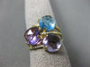 ESTATE LARGE 6.80CT DIAMOND & AAA MULTI GEM 14KT YELLOW GOLD THREE ROW FUN RING