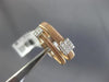 ESTATE WIDE .18CT DIAMOND 14K WHITE & ROSE GOLD 3D SQUARE MESH FLEXIBLE FUN RING