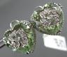 ESTATE EXTRA LARGE 18.51CT DIAMOND & AAA GREEN AMETHYST 18KT WHITE GOLD EARRINGS