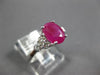 ESTATE 1.57CT DIAMOND & AAA OVAL RUBY 14KT WHITE GOLD 3D CLASSIC ENGAGEMENT RING