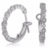 ESTATE .07CT DIAMOND 14KT WHITE GOLD CLASSIC BEZEL ETOILE HOOP CLIP ON EARRING