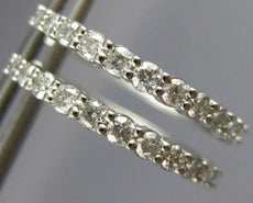 ESTATE .50CT DIAMOND 14KT WHITE GOLD 3D CLASSIC ROUND HUGGIE HOOP EARRINGS