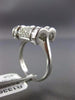 ESTATE WIDE 1.0CT ROUND & BAGUETTE DIAMOND 14KT WHITE GOLD 3D UMBRELLA LOVE RING