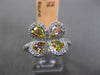 ESTATE 1.52CTW WHITE & PINK & YELLOW DIAMOND 18KT TWO TONE GOLD FLOWER FUN RING