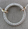 ESTATE LARGE .38CT DIAMOND 14KT WHITE & YELLOW GOLD 3D CIRCLE OF LIFE NECKLACE
