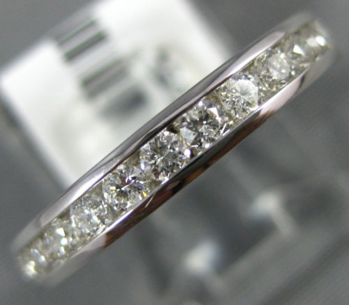 ESTATE LARGE 1.0CT DIAMOND 14KT WHITE GOLD 3D CHANNEL ETERNITY ANNIVERSARY RING