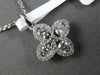 ESTATE .47CT DIAMOND 18K WHITE GOLD 4 CLOVER HALO ETOILE FLOWER FLOATING PENDANT