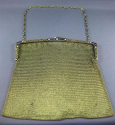 ANTIQUE LARGE TIFFANY & CO 2.80CT OLD MINE DIAMOND & SAPPHIRE 14KT GOLD PURSE