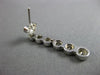ESTATE 1.0CT DIAMOND 14KT WHITE GOLD SIX STONE GRADUATING BEZEL ETOILE EARRINGS